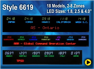 BRG Time Zone Clock, World Clock, Zulu Clock, Time Zone Clock Styke 6619